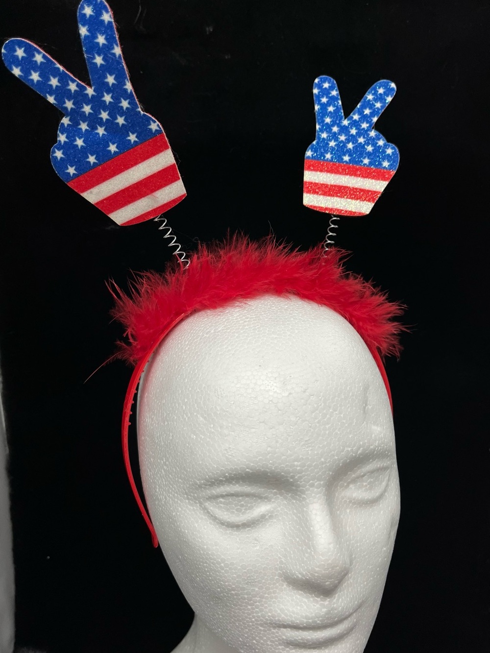 Patriotic Peace Sign Headband - Red, Blue, White